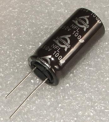 100/450V, 105C, Ø18x35.5mm, ±20%, Kondensators elektrolītisks, long life, 12000h, SamYoung, ar lokanien izvadiem