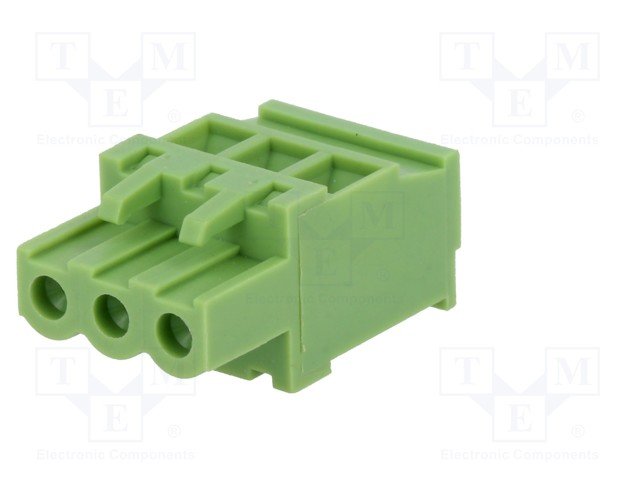 Terminal Blocks uz vadu, ligzda, 3pin, 5.08mm, 2.5mm2, 12A, leņķisks 90°