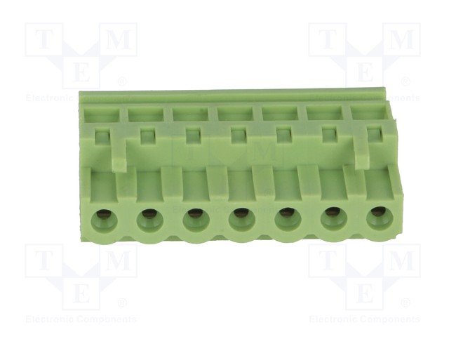 Terminal Blocks uz vadu, ligzda, 7pin, 5.08mm, 2.5mm2, 12A, leņķisks 90°