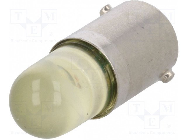 Gaismas diodes spuldze BA9S, 12VDC/12VAC, 300mW, dzeltenā krasa