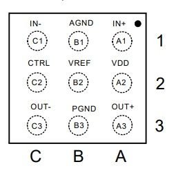 PAM8002(BF) SMD 3W Filterless Mono Class D Audio Power Amplifier with Anti-saturation, WCSP 1.45x1.45