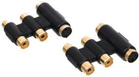 SVHS+2RCA ligzda uz SVHS+2RCA ligzda GOLD, savienotājs