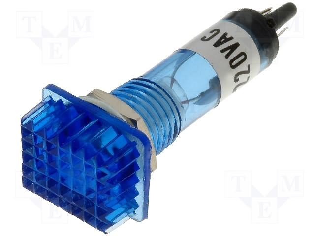 Neonu Indikatora lampiņa, 220V, 12x16x45mm, ziļa krasā