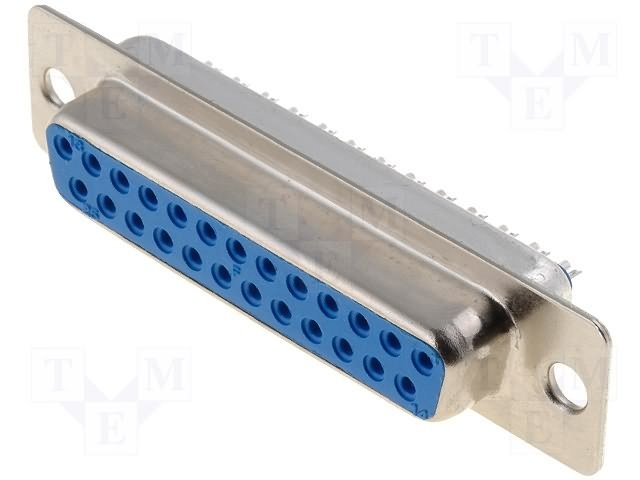 25PIN D-SUB, ligzda, gold, solder type