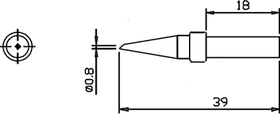 Loduzgalis D=5mm, L-18mm, plakanais, 0.8mm, SR-621