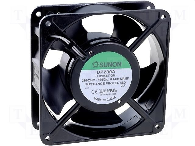 120x120x38mm, AC230V, slīdgultnis, 161m3/h, 41dBA, 2700RPM, 22W, Ventilators