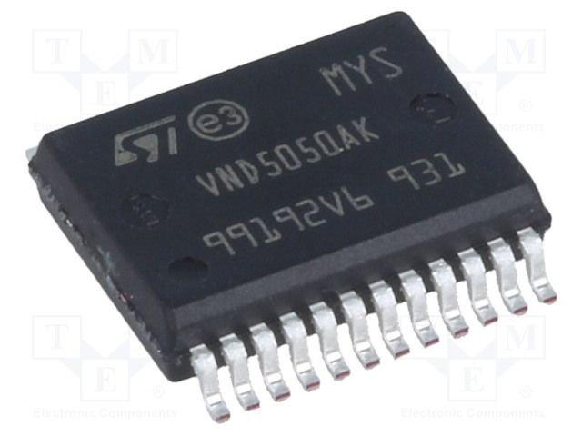 VND5050AK-E SMD Mikroshēma power switch, high-side, 18A, 4.5...36V, Channels: 2, N-Channel, PowerSSO24