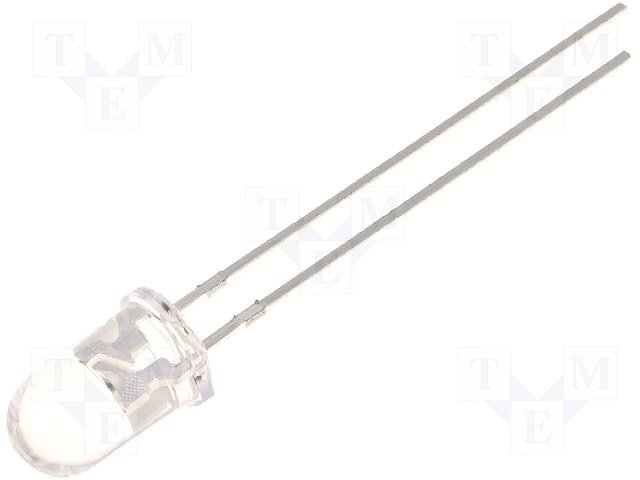 5mm, zaļa, 8000...12000mcd, 30°, 2.8...4V/20mA, 525nm, gaismas diode