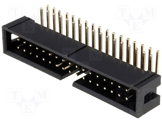 34pin(2x17), IDC, "papa/THT", solis=2.54x2.54mm, ļeņķisks