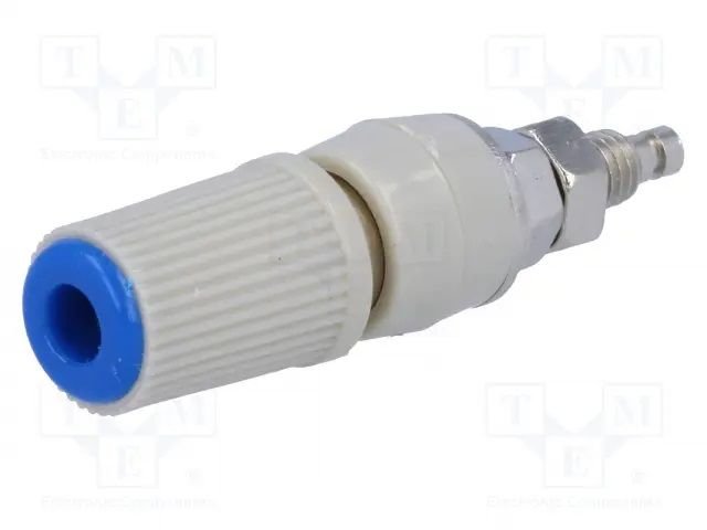 Testera ligzda, 4mm, 24A/60VDC, L=47mm, šasijai, skrūvejama, pelekā/zila