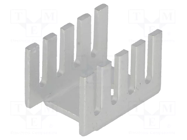 Radiators 19x13x13mm, U veida, TO220, TO202, aluminijs, sudraba krāsa