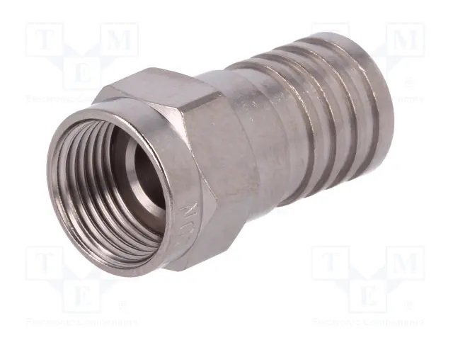 F Konektors kabelim, Ø6.5mm, 75R, RG6, aizspiešana (sešstūris)