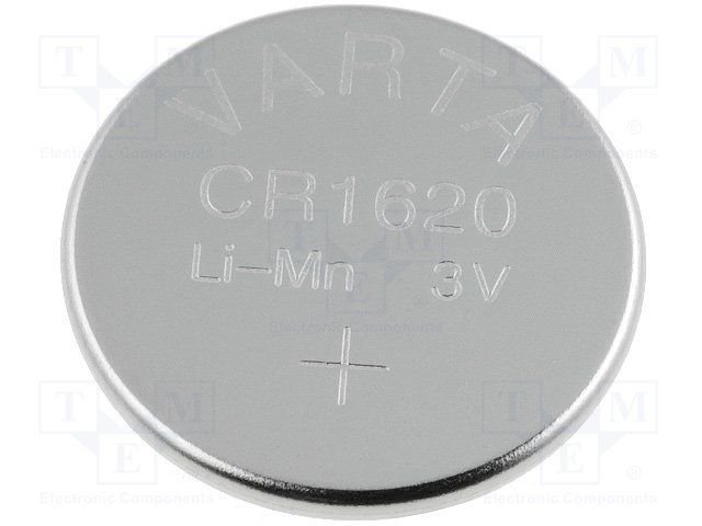 CR1620 litija baterija, 3.0V, Ø16x2.0mm, VARTA, 3.2gr