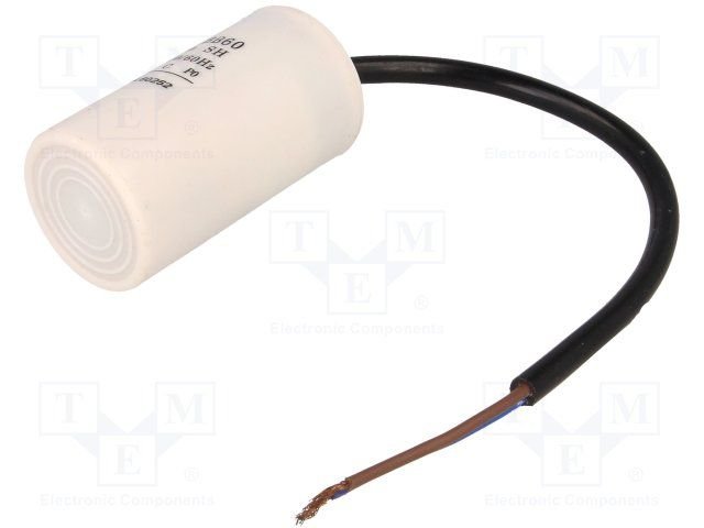 8.0/450V+cable elektromotoru kondensators, ±5%, Ø35x60mm