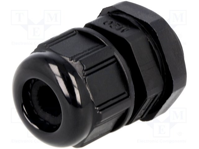 Kabeļu ievade 7...12mm, IP68, -40...100°C, poliamids, M20, melnā krasa