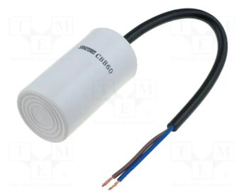 30.0/450V+cable elektromotoru kondensators, ±10%, Ø50x90mm, 3000h