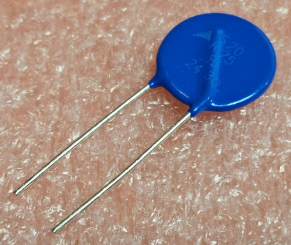 SIOV-S20K75 varistors metal oxide 75V/AC, 100V/DC, 120V, 6500A, 40J, Ø22.5mm
