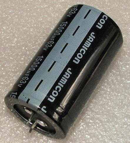 15000/63V, 105C, Ø35x60mm, ±20%, Kondensators elektrolītisks, 2000h, Jamicon, SNAP-IN