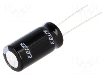 220/160V, 105C, Ø16x30mm, ±20%, Kondensators elektrolītisks, 10000h, Elite, ar lokaniem izvadiem