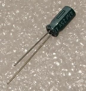 47/25V, 85C, Ø5x11mm, ±20%, Kondensators elektrolītisks, 1000h, SAMWHA, ar lokaniem izvadiem