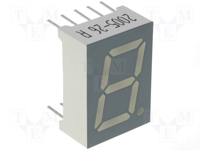 7LED indikators, vienkartējs, 13.2mm, 17.5x12.4mm, kopējs anods, sarkans