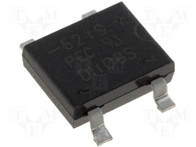 B380S, SMD, 800V, 0.8A, 8.3x6.3x2.5mm, Taisngriežu tilts, DBS