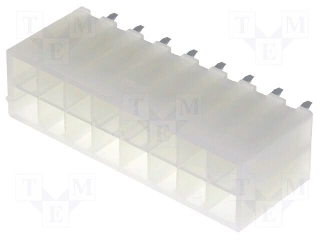 16pin(2x8), "papa", 4.2x4.2mm, THT, "Mini-Fit® serija, 9A/600V, taisns