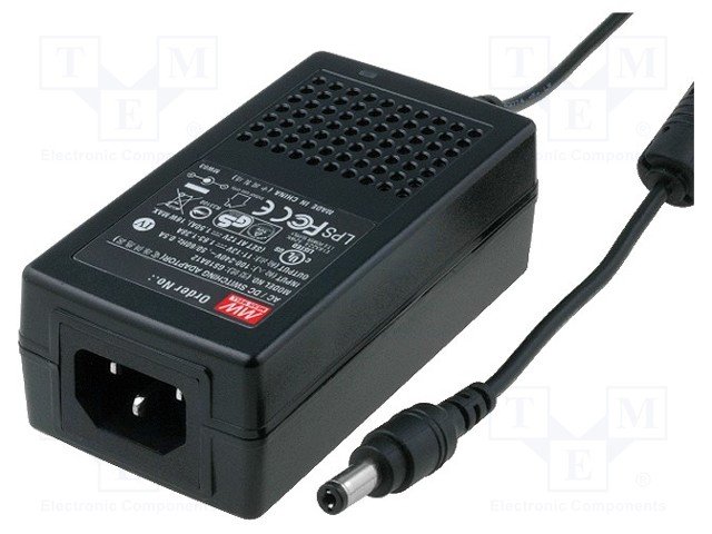 Barošanas bloks 220V=>48V, 0.52A, 5.5/2.1, 25W, bez barošanas vada, 0.21kg