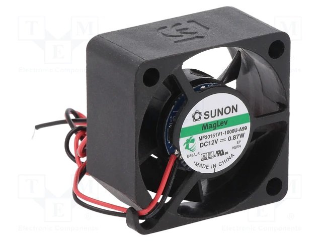 30x30x15mm, DC12V, MagLev, 10.14m3/h, 27dBA, 9500rpm, 0.87W, Ventilators