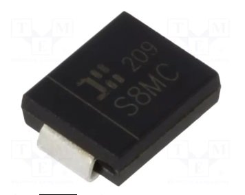 S8MC SMD Diode, 1000V, 8A, 1.5µs, SMC