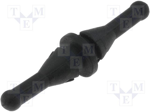Piestiprinājums ventilatoriem un režģiem, dcaur=4.5mm, gumija, melna krasa