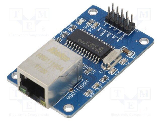 Modulis: Ethernet, 3.3VDC, SPI, ENC28J60, 56x34x15mm