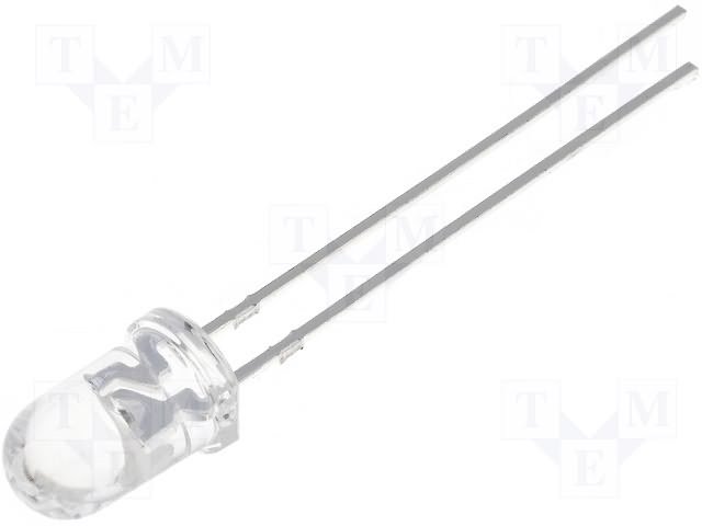 5mm, dzeltena, 8400...10000mcd, 30°, 1.8...2.4V/20mA, 590nm, gaismas diode