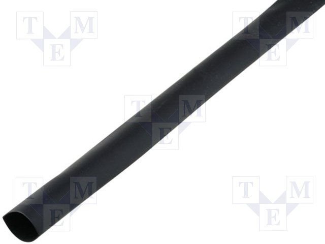 Termosarūkšs kembriks, Ø16mm=>4mm, 4:1, melnā krasa, 1m
