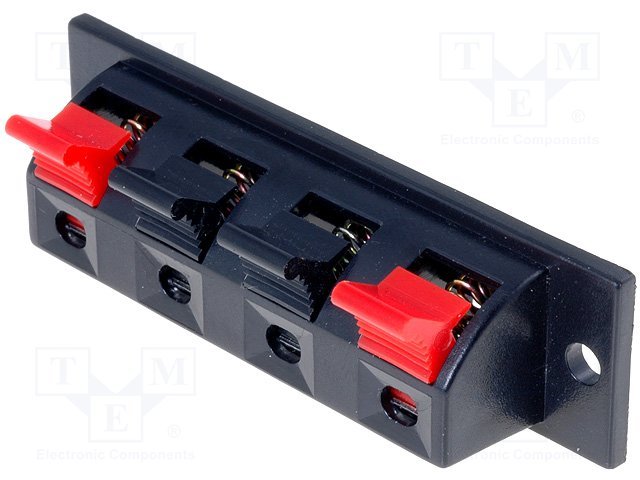 Termināls tumbam, 4vadi, skruvejamas, snap-in, L=63mm, lodējamas