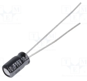 10/16V, 105C, Ø4x7mm, ±20%, Kondensatori Mini, 1000h, PANASONIC, ar lokanien izvadiem