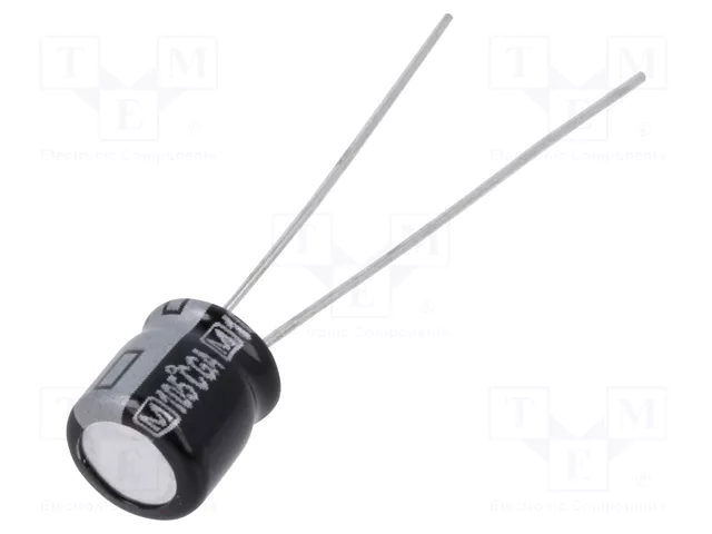 10/50V, 105C, Ø6.3x7mm, ±20%, Kondensatori Mini, 1000h, PANASONIC, ar lokanien izvadiem