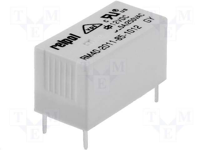 Relejs DC12V, SPDT, 5A/250VAC, 5A/30VDC, 720R(17mA), IP64, viens kontakts uz pārslēgšanu, 20x10.7x10mm, RELPOL => PE514012