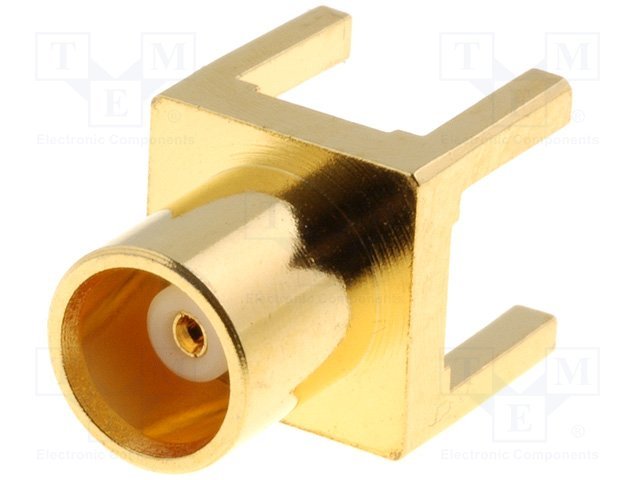 MCX ligzda uz šasijai, 50Ω, THT, teflons, apdzelts, 6GHz, taisns