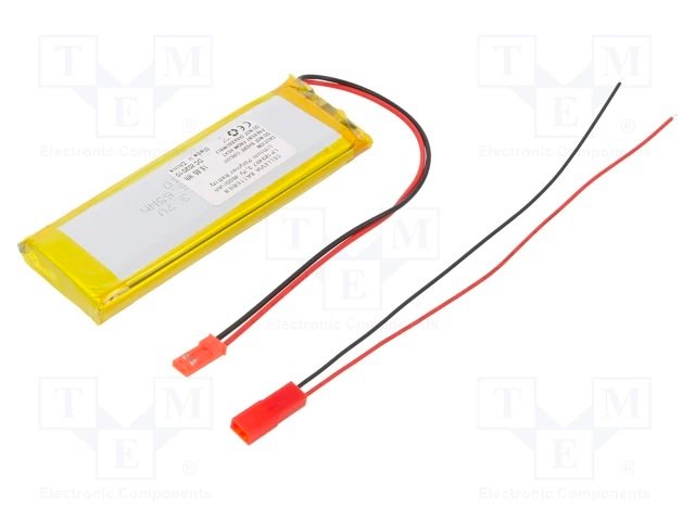 Akumulators Li-pol, 3.7V/4500mAh, konn+sock2.54*2pins, 12.5x35x97mm