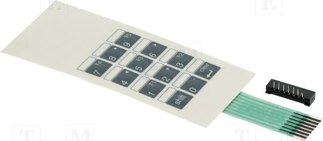 Klaviatura 12pog. membranas 1,2,3,4,5,6,7,8,9,0,*, 52x116mm
