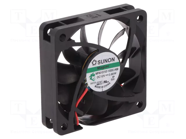 60x60x15mm, DC12V, MagLev, 38.53m3/h, 29.2dBA, 3900rpm, 0.82W, Ventilators
