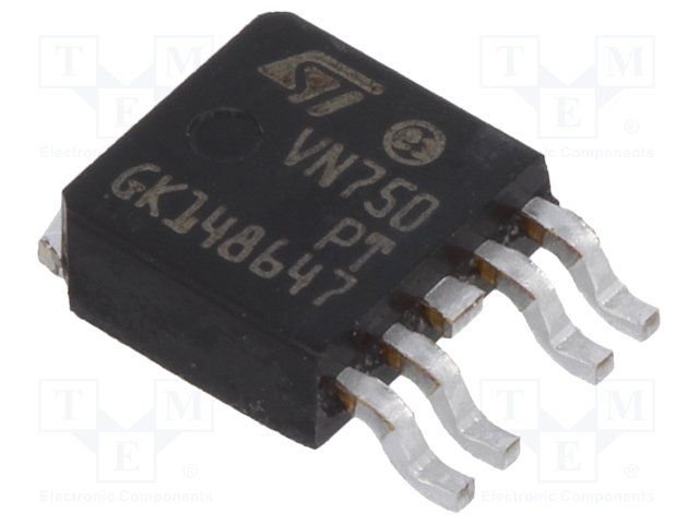 VN750PT-E SMD Mikroshēma High-side driver, 36V, 6A, 60mΩ, TO-252-4L