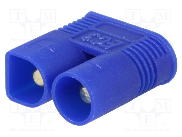 2Pin, EC3, "papa", lodējama vadam, 500V, 25A, 12AWG(3.31mm2), zila krasa, gold flash