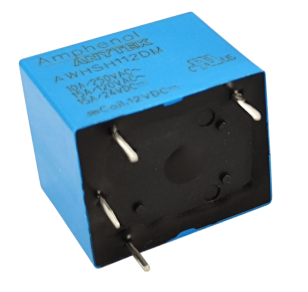 Relejs DC12V, SPST-NO, 12A/250VAC, 15A/125VAC, 15A/24VDC, 400R(30mA), viens kontakts uz saslēgšanu, 15.4x19x15mm, AMPHENOL ANYTEK