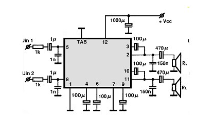 LA4550 Mikroshēma, DIP12F