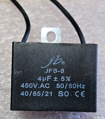 4.0/450VAC, 38x24x30mm, 3000h, polipropelena kondensators dzinējiem, Jb Capacitors