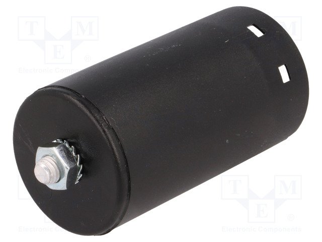 100.0/250VAC, ±10%, elektromotoru kondensators, klemes 6.3mm, M8, 6.3mm, Ø45.5x84mm