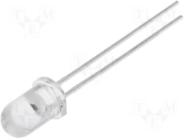 5mm, sarkana, 2900...5400mcd, 30°, 1.6...2.5V/20mA, 624nm, gaismas diode
