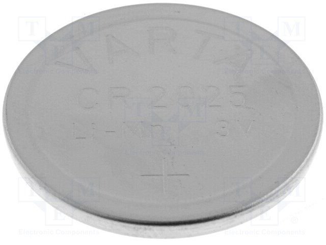 CR2025 litija baterija, 3.0V, Ø20x2.5mm, VARTA, 3.60gr